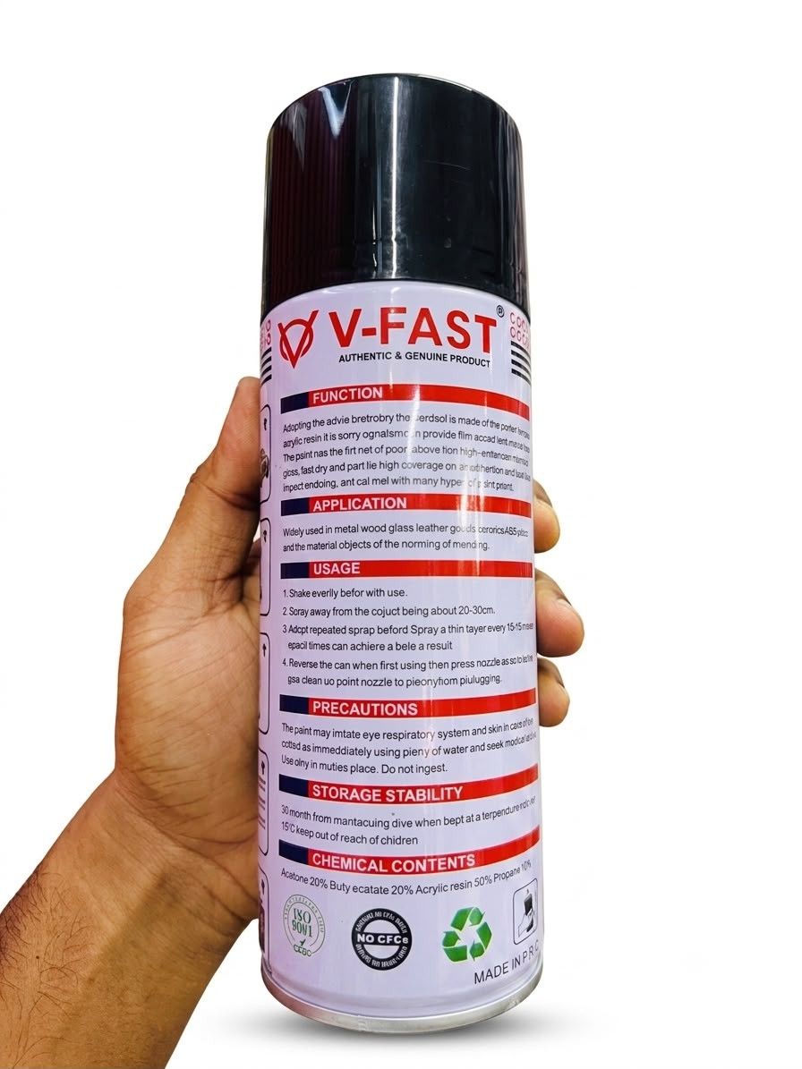V - Fast Spray Paint - 450ml (Black Matt)