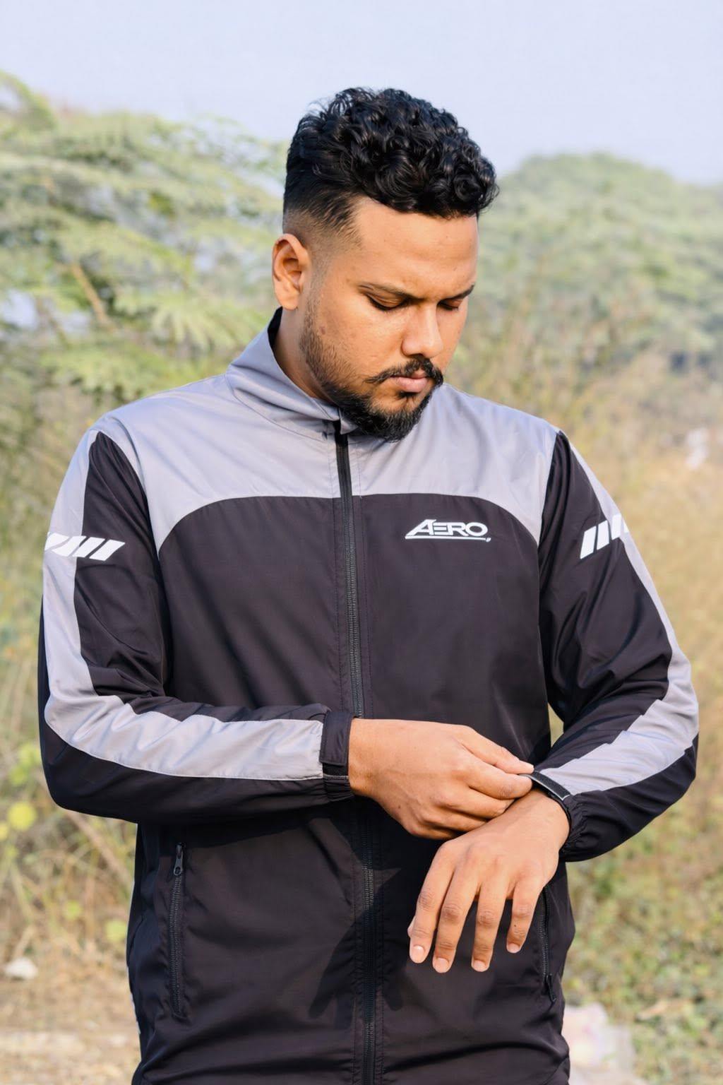 Aero Racing Signature Windbreaker - Ash/Black