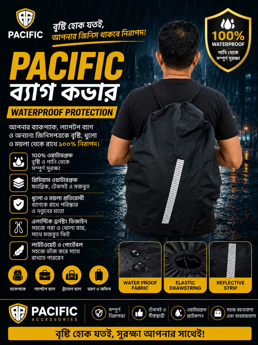 Pacific Premium Backpack Cover - Water & Dust Proof