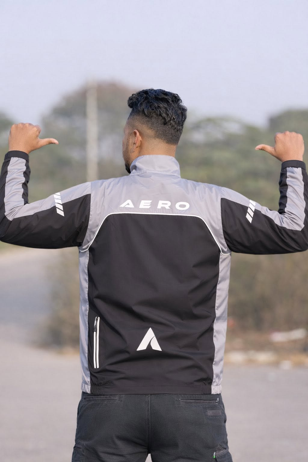 Aero Racing Signature Windbreaker - Ash/Black