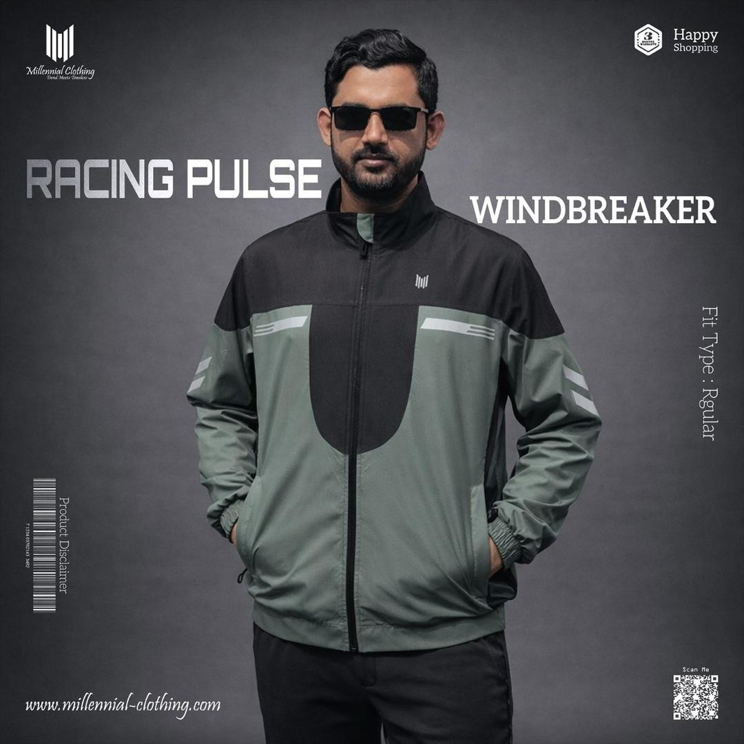 Racing Pulse Windbreaker Olive/Black