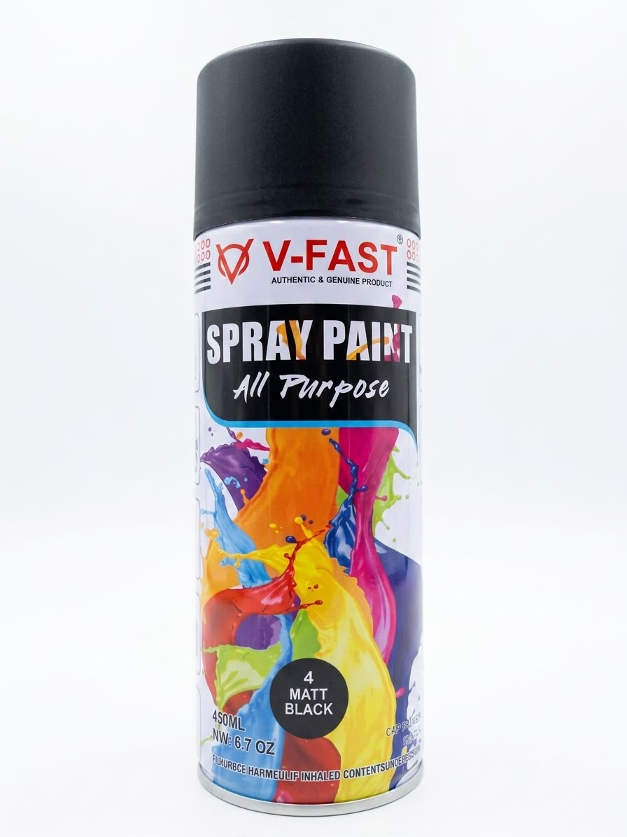 V - Fast Spray Paint - 450ml (Black Matt)